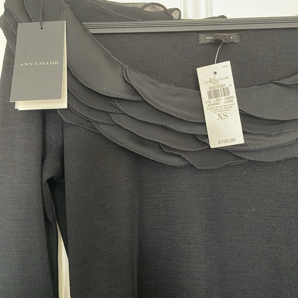 NWT Ann Taylor Melange Ruffle Neck Dress - Picture 3 of 8